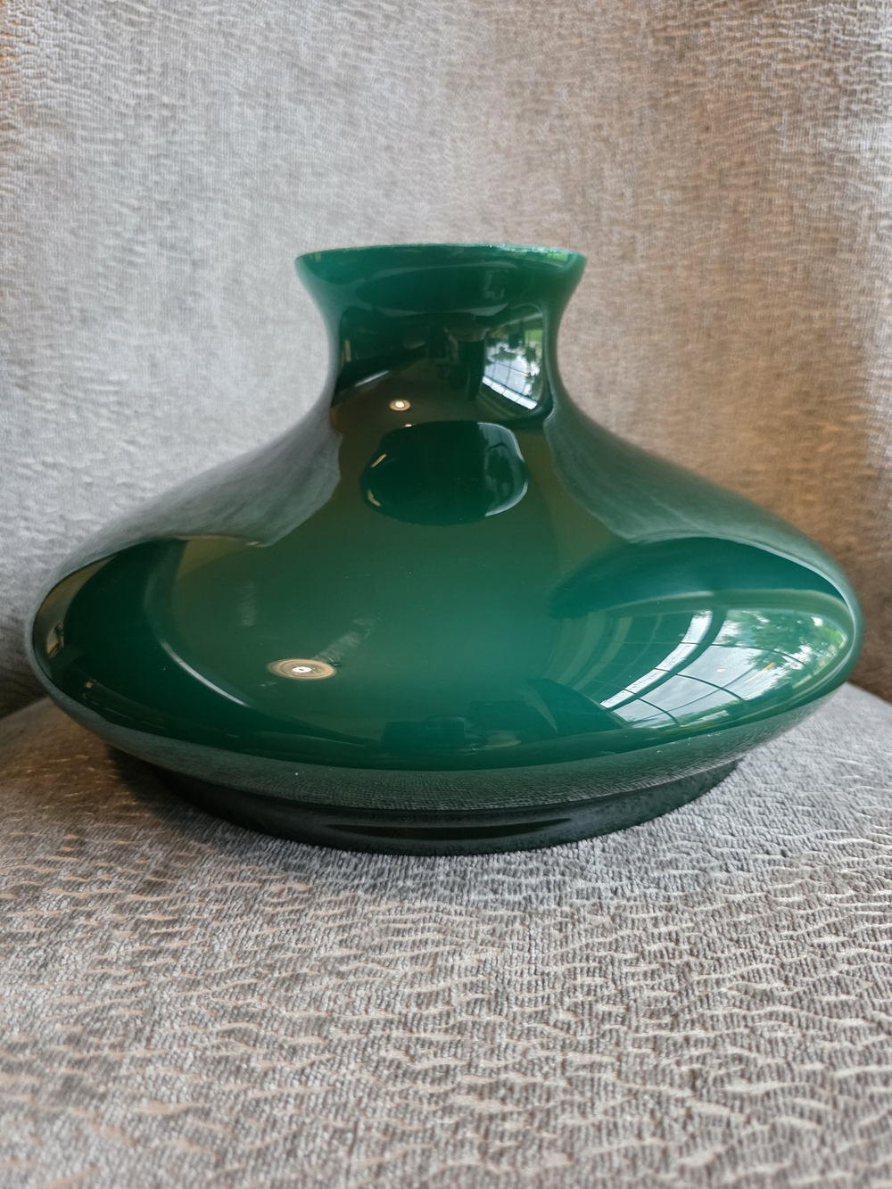 Emerald Green Cased GLASS LAMP SHADE  Vintage Tam O Shanter 10" Fitter Vintage